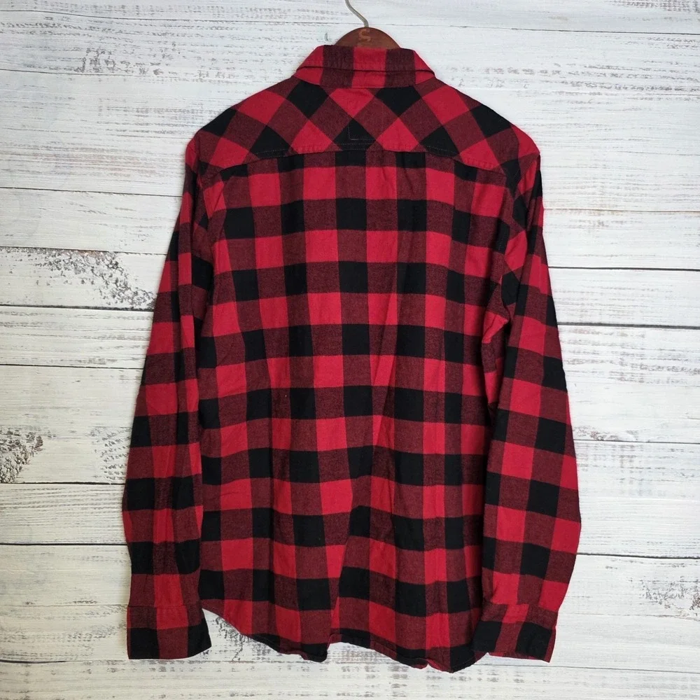 Levi's Red & Black Buffalo Plaid Flannel Shirt Medium Long Sleeve‎ Button Up